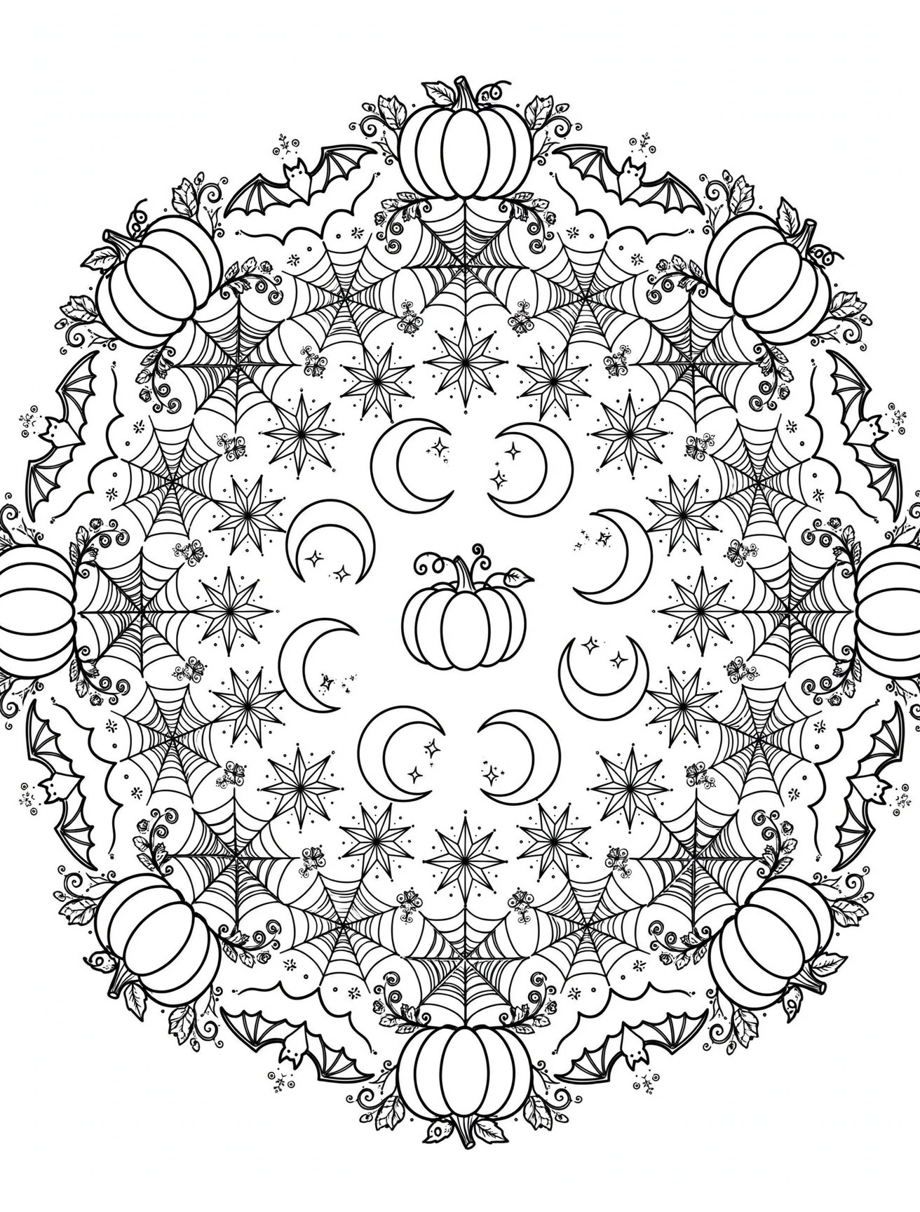 Halloween Mandala Coloring Page for Relaxation – Free Download